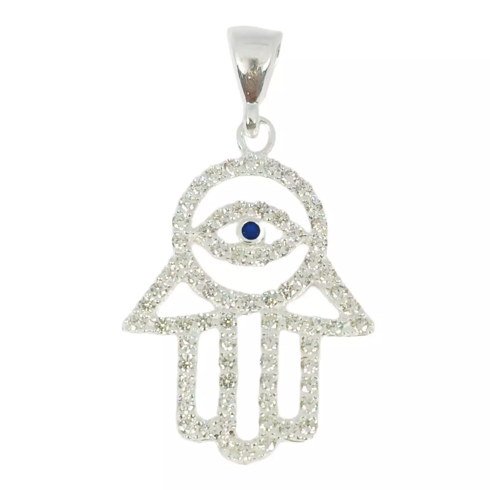 les trésors de lily Pendentif Argent 'Main Fatma' blanc argenté 24x19 mm [S1001]