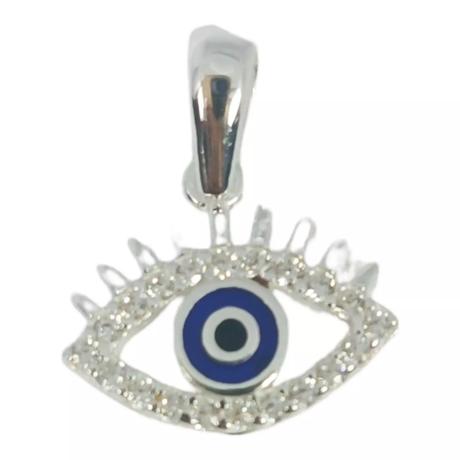 les trésors de lily Pendentif Argent 'Oeil de Fatma' bleu argenté 15x10 mm [S0940]