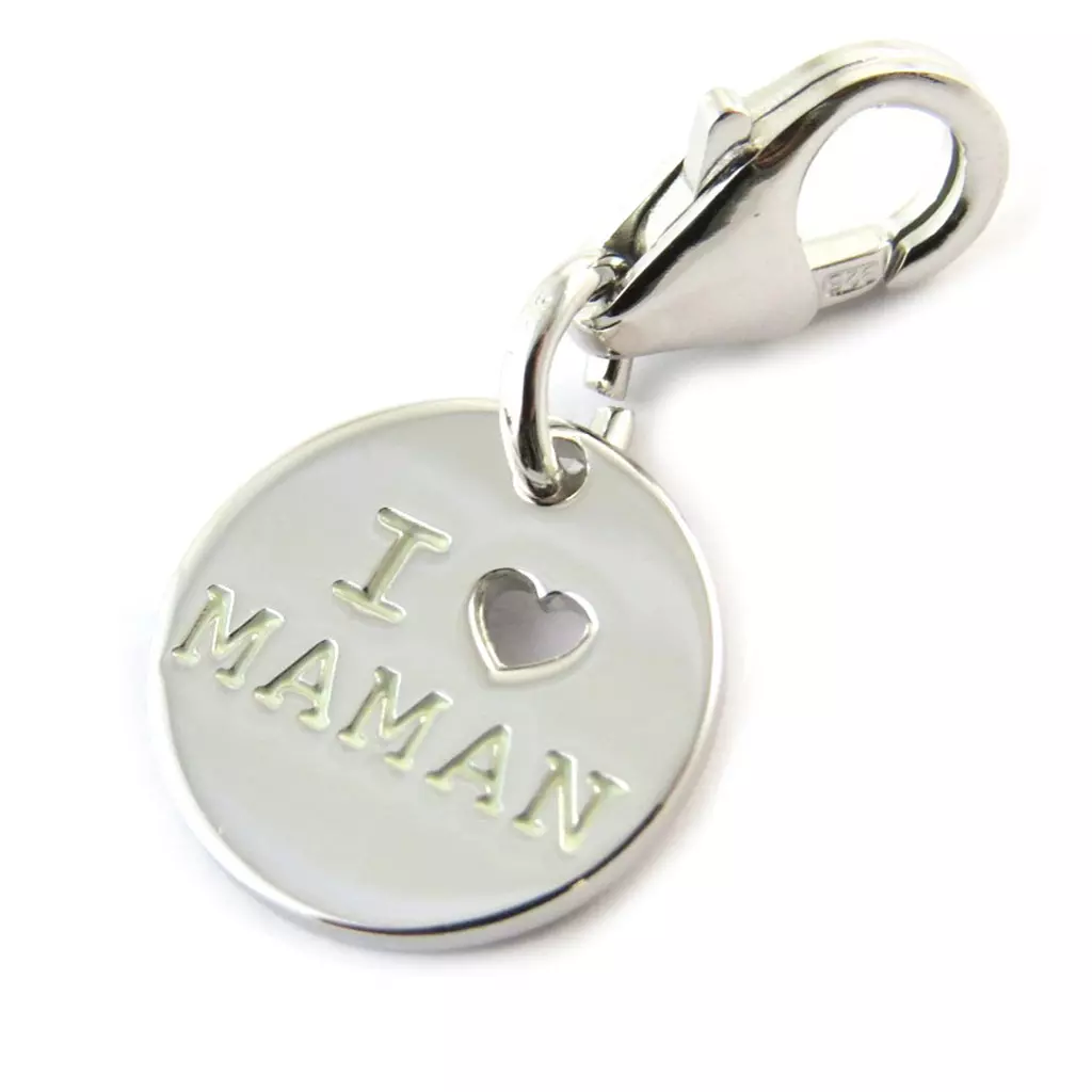 Les Trésors De Lily Pendentif Charm Argent 'Je T'Aime Maman' Argenté [N3259]