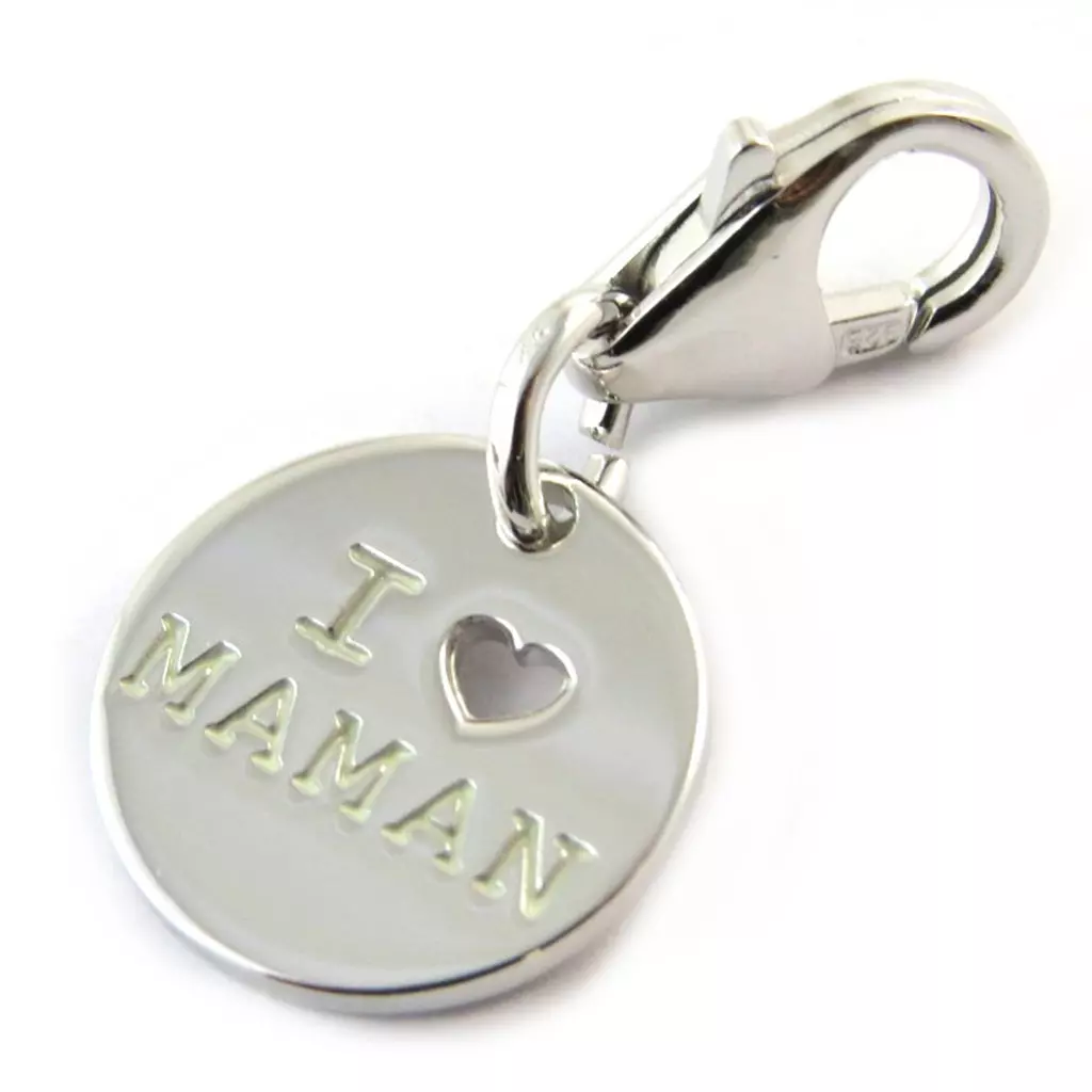 Les Trésors De Lily Pendentif Charm Argent 'Je T'Aime Maman' Argenté [N3259]