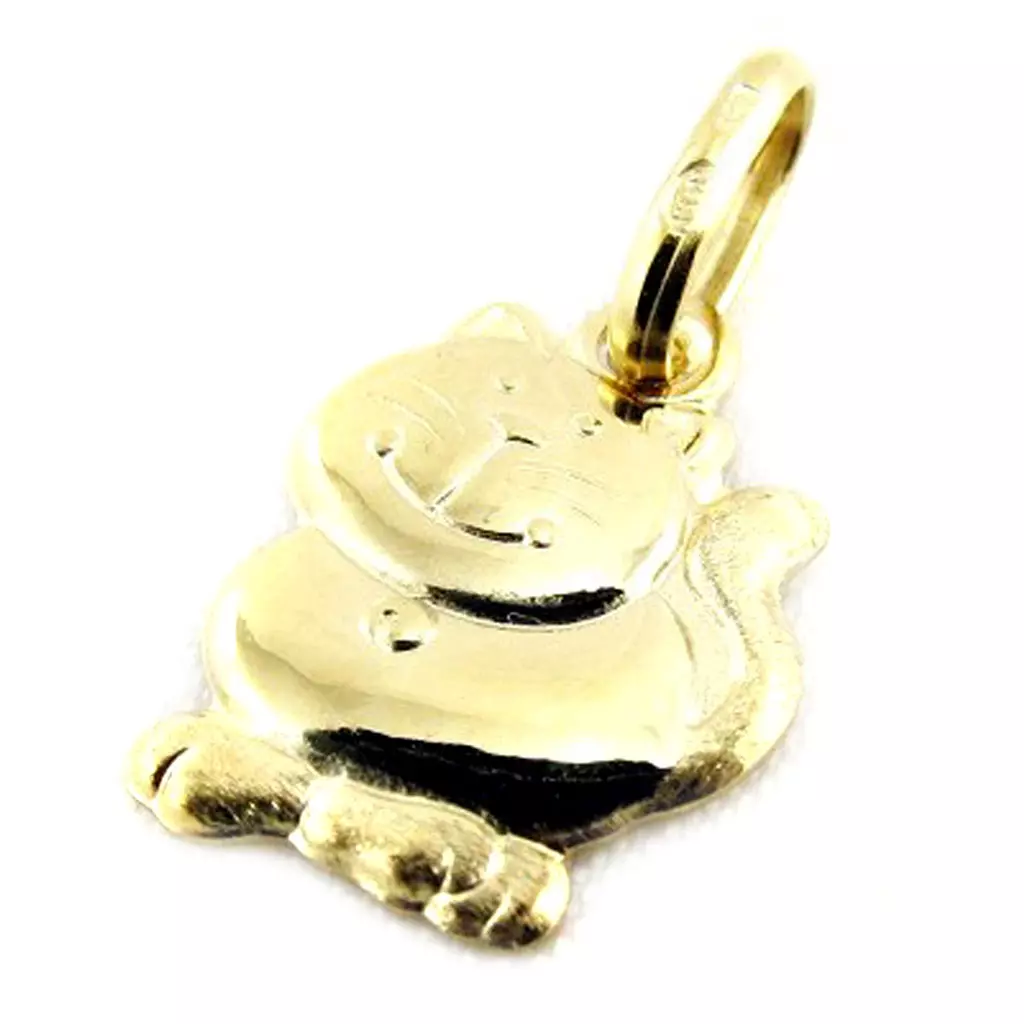 Les Trésors De Lily Pendentif 'Chat' (Or 9 Carats) 18x9 Mm [J4002]