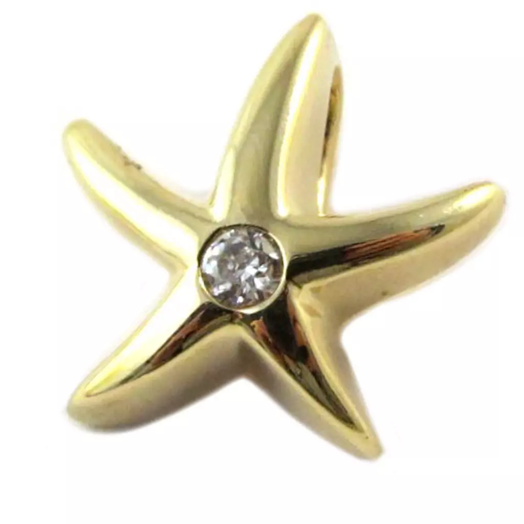 Les Trésors De Lily Pendentif 'Etoile Des Mers' Blanc Doré 11x10 Mm [P1170]
