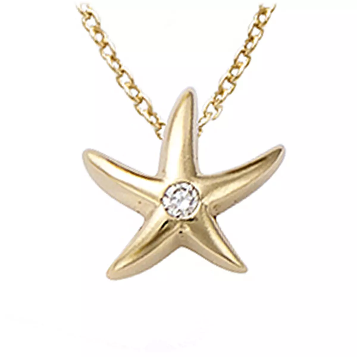 les trésors de lily Pendentif 'Etoile des Mers' Blanc Doré 11x10 mm [P1170]