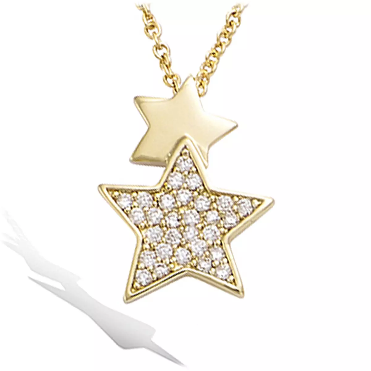 les trésors de lily Pendentif 'Etoiles' blanc doré 15x12 mm [P5099]