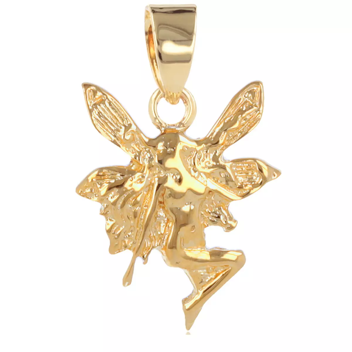 les trésors de lily Pendentif 'Fée Clochette' Blanc Doré 18x14 mm [Q4584]