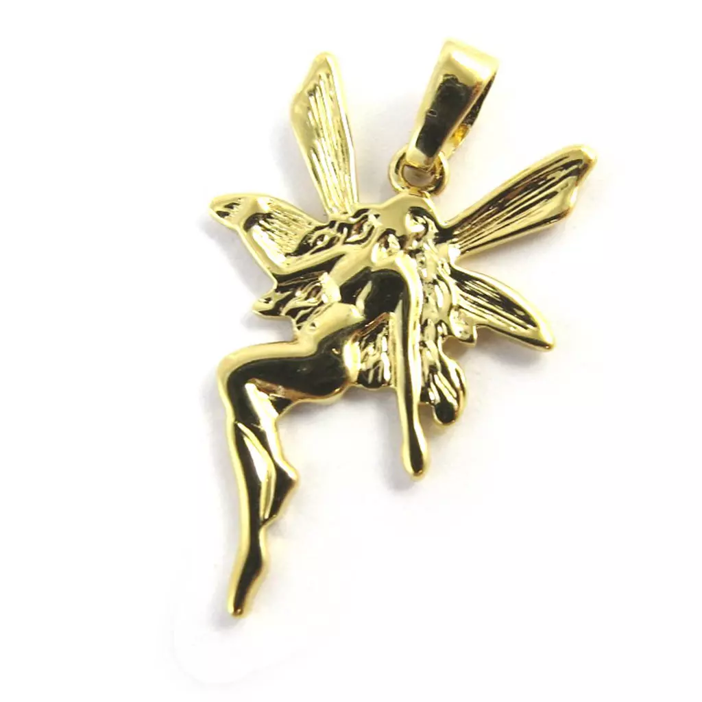 Les Trésors De Lily Pendentif 'Fée Clochette' Blanc Doré [M6902]