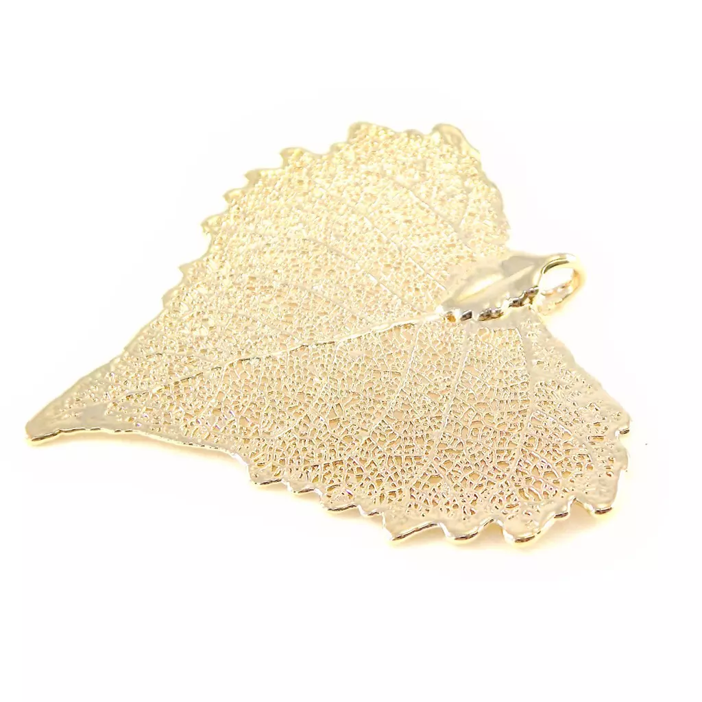 les trésors de lily Pendentif 'Feuille Magnifica' Plaqué Or [F6814]