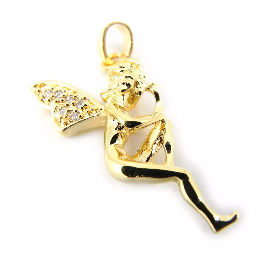 Les Trésors De Lily Pendentif 'Jolie Fée' Doré 25x15 Mm [G1629]
