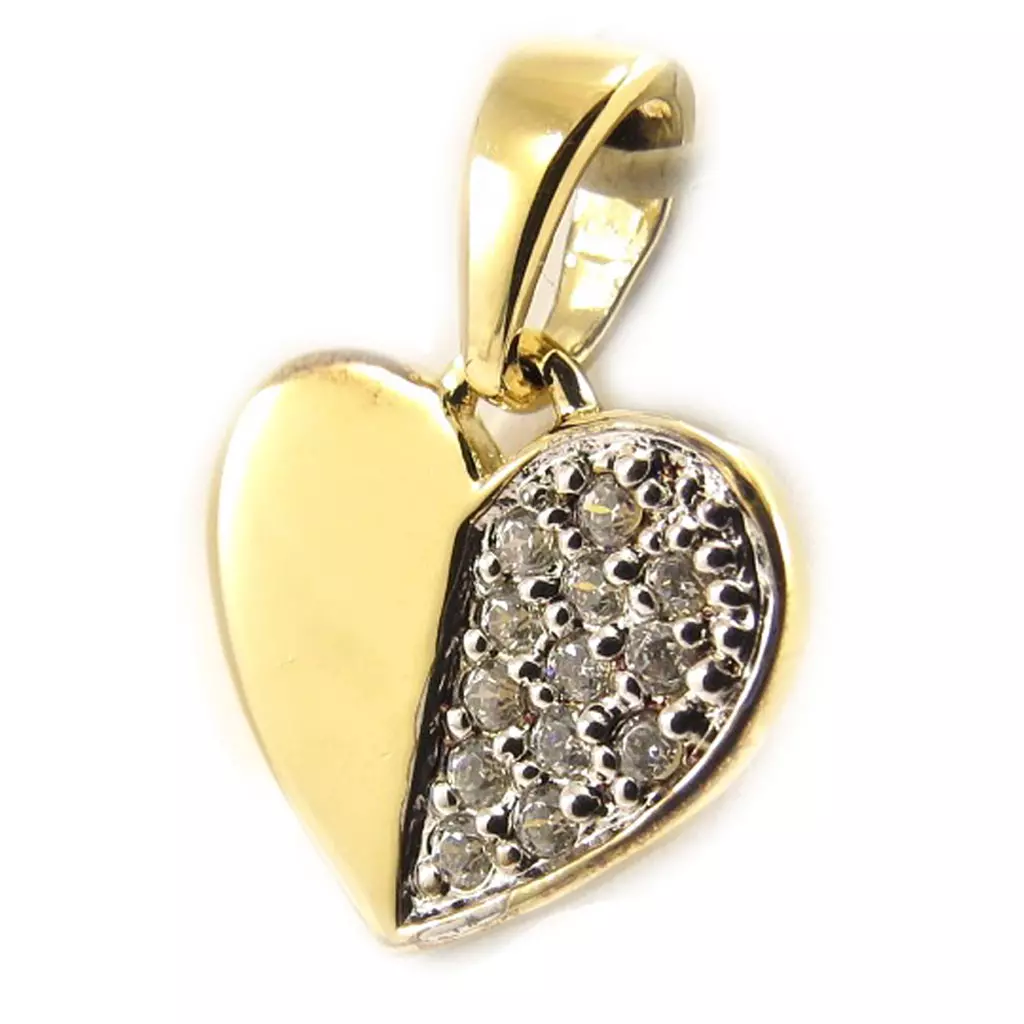 Les Trésors De Lily Pendentif 'Love Cristal' Blanc Doré [D6757]