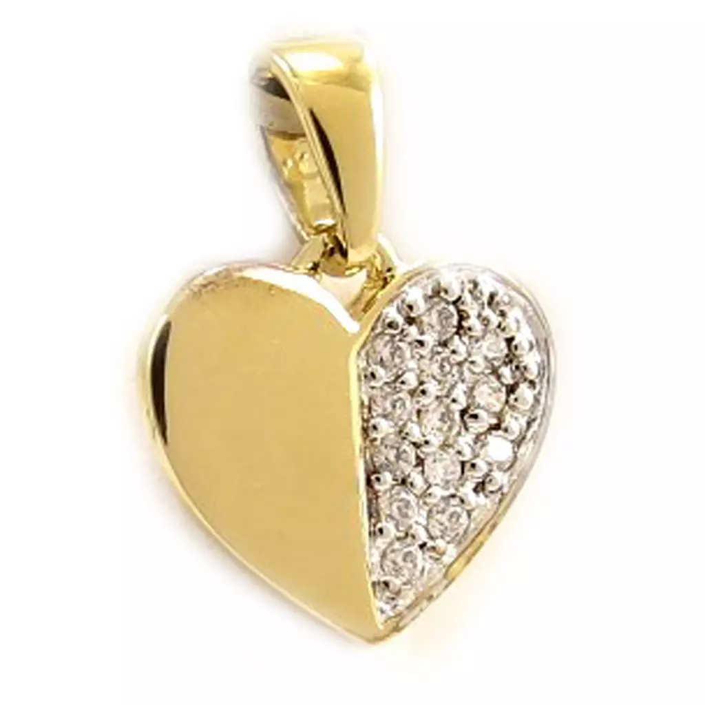 Les Trésors De Lily Pendentif 'Love Cristal' Blanc Doré [D6757]