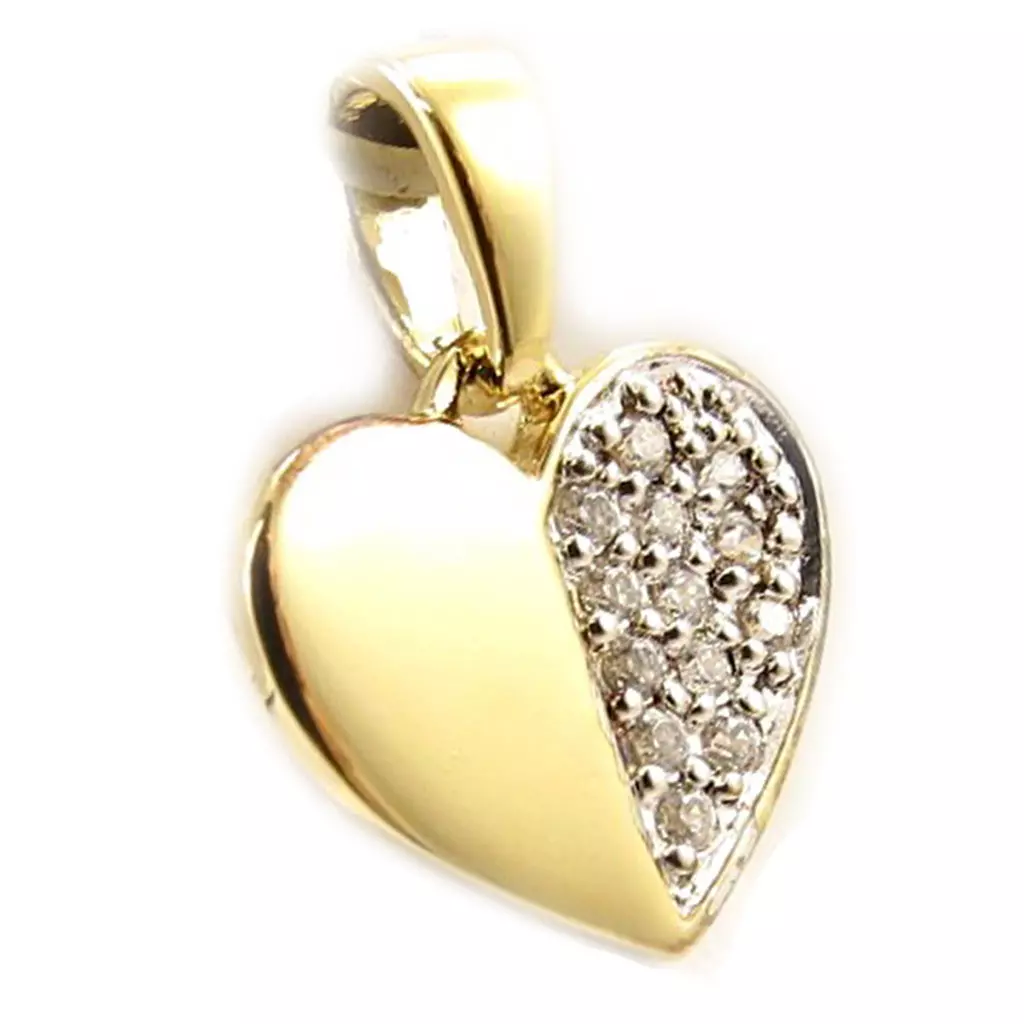 les trésors de lily Pendentif 'Love Cristal' Blanc Doré [D6757]