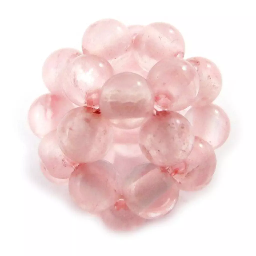 les trésors de lily Pendentif 'Mineralia' quartz rose 14 mm [J5317]