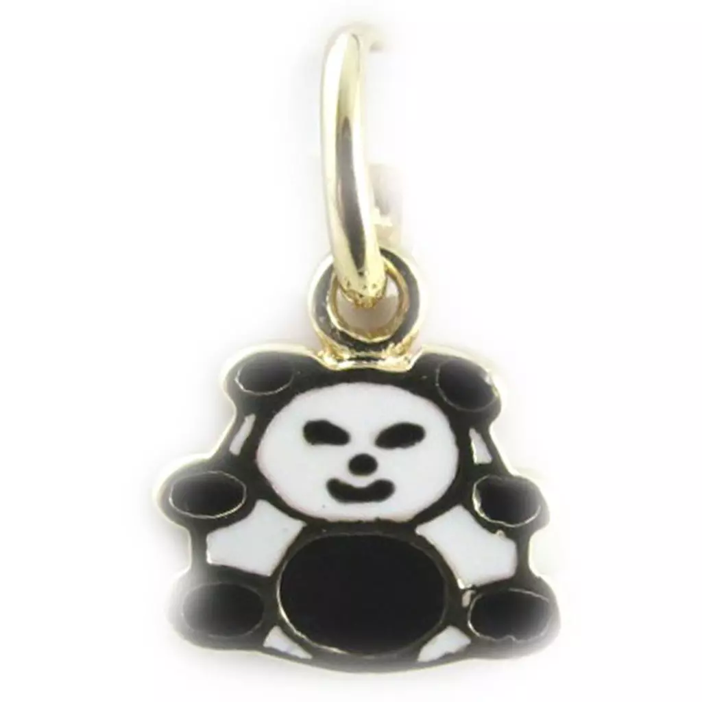 Les Trésors De Lily Pendentif 'Panda' Noir Blanc 10x10 Mm [L0055]