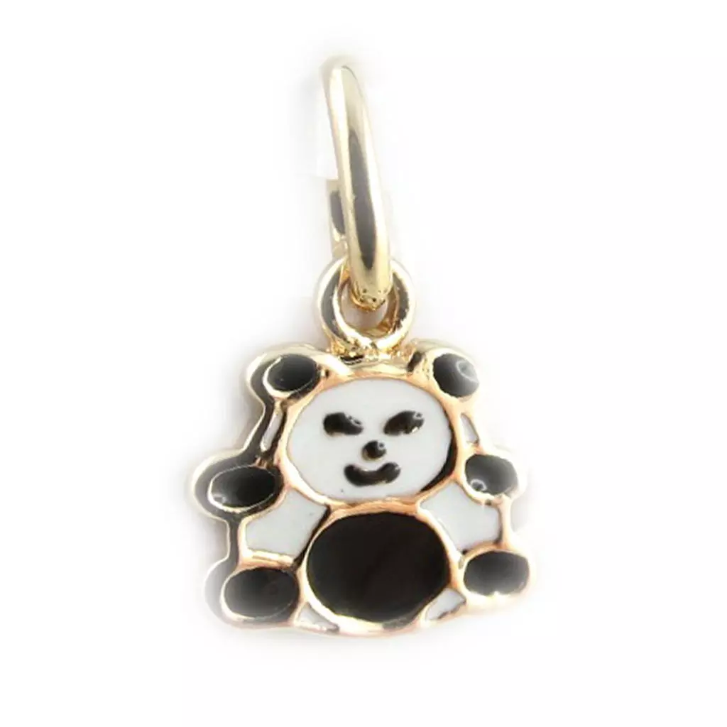 Les Trésors De Lily Pendentif 'Panda' Noir Blanc 10x10 Mm [L0055]