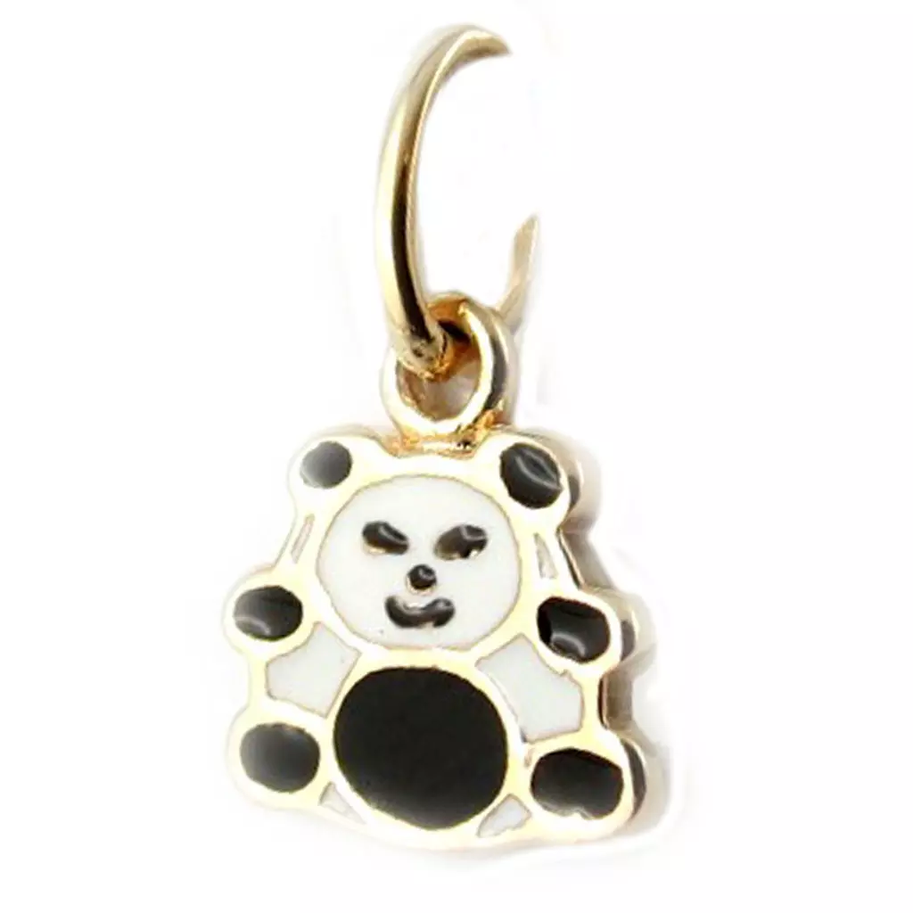 Les Trésors De Lily Pendentif 'Panda' Noir Blanc 10x10 Mm [L0055]