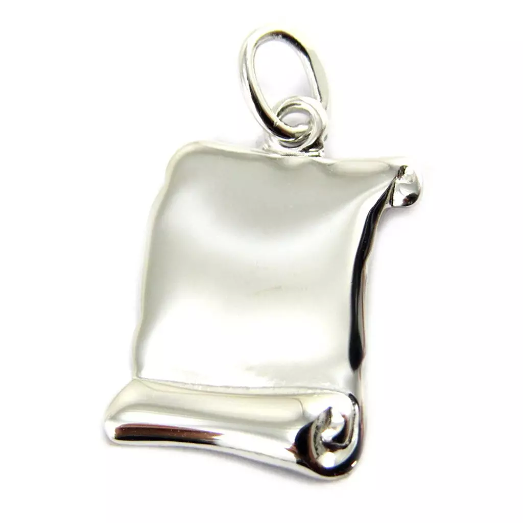 les trésors de lily Pendentif 'Parchemin' rhodié (Or 9 carats) [M0927]
