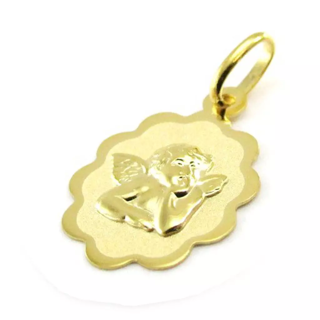 Les Trésors De Lily Pendentif 'Petit Ange' (Or 9 Carats) 22X13 MM [J0410]