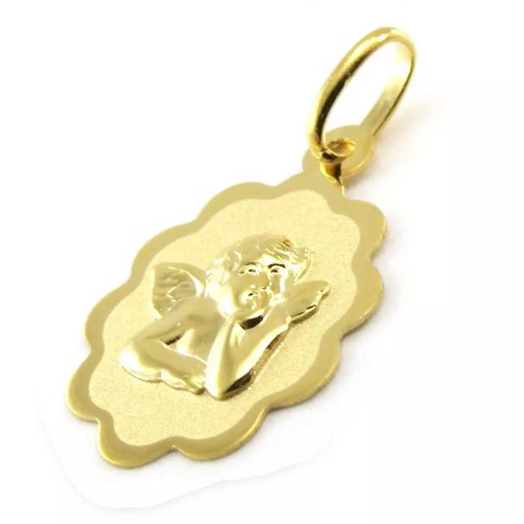 Les Trésors De Lily Pendentif 'Petit Ange' (Or 9 Carats) 22X13 MM [J0410]
