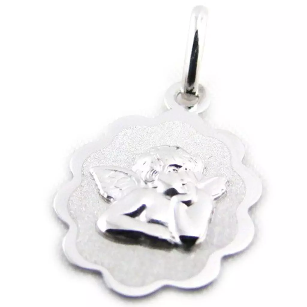 Les Trésors De Lily Pendentif 'Petit Ange' Rhodié (Or 9 Carats) [J4010]