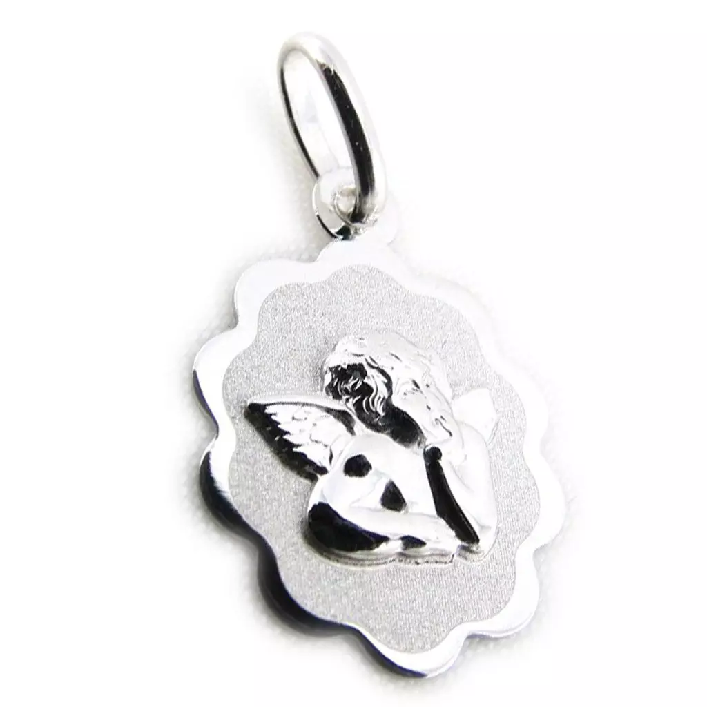 Les Trésors De Lily Pendentif 'Petit Ange' Rhodié (Or 9 Carats) [J4010]