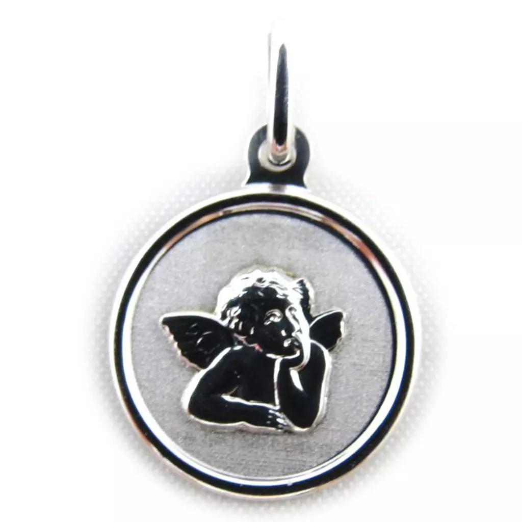 Les Trésors De Lily Pendentif 'Petit Ange' Rhodié (Or 9 Carats) [J4011]