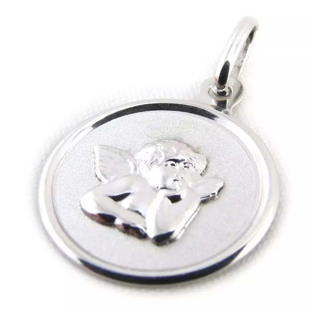 les trésors de lily Pendentif 'Petit Ange' rhodié (Or 9 carats) [J4011]