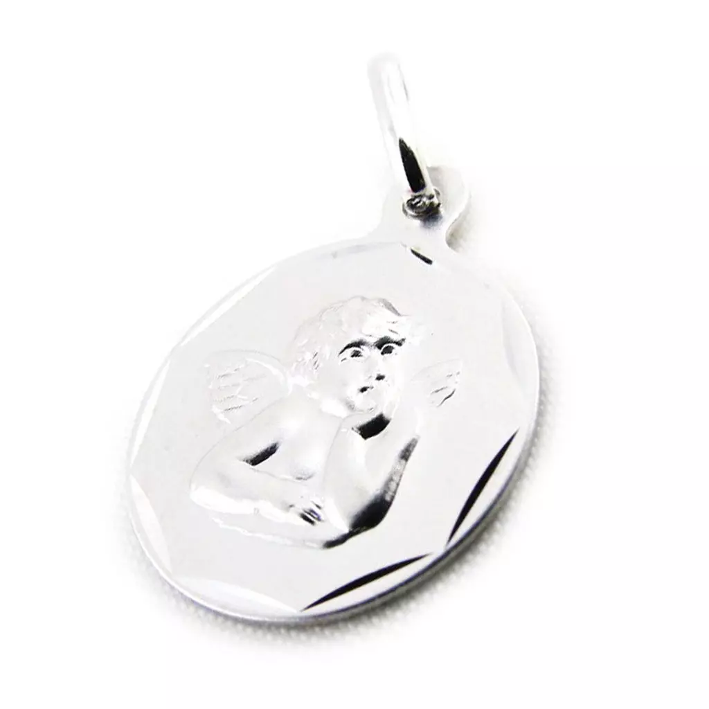 Les Trésors De Lily Pendentif 'Petit Ange' Rhodié (Or 9 Carats) [J4013]