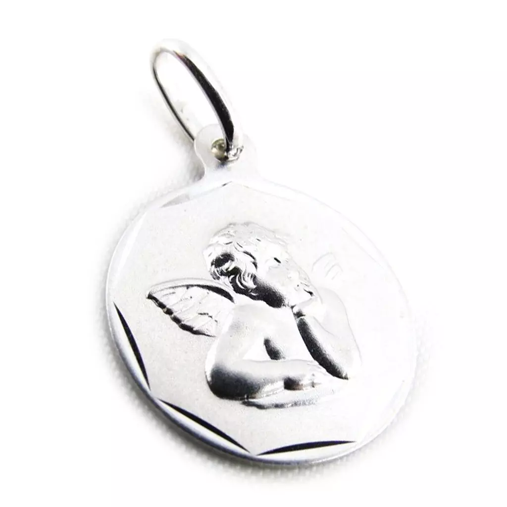les trésors de lily Pendentif 'Petit Ange' rhodié (Or 9 carats) [J4013]