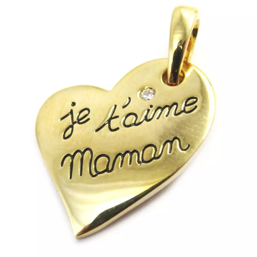Les Trésors De Lily Pendentif Plaqué Or 'Je T'aime Maman' 26x17 Mm [M5001]