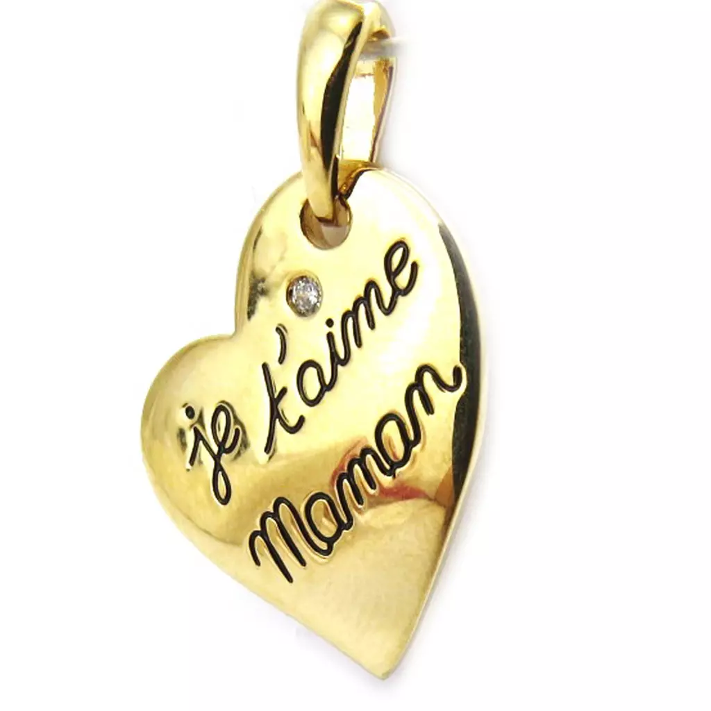 Les Trésors De Lily Pendentif Plaqué Or 'Je T'aime Maman' 26x17 Mm [M5001]