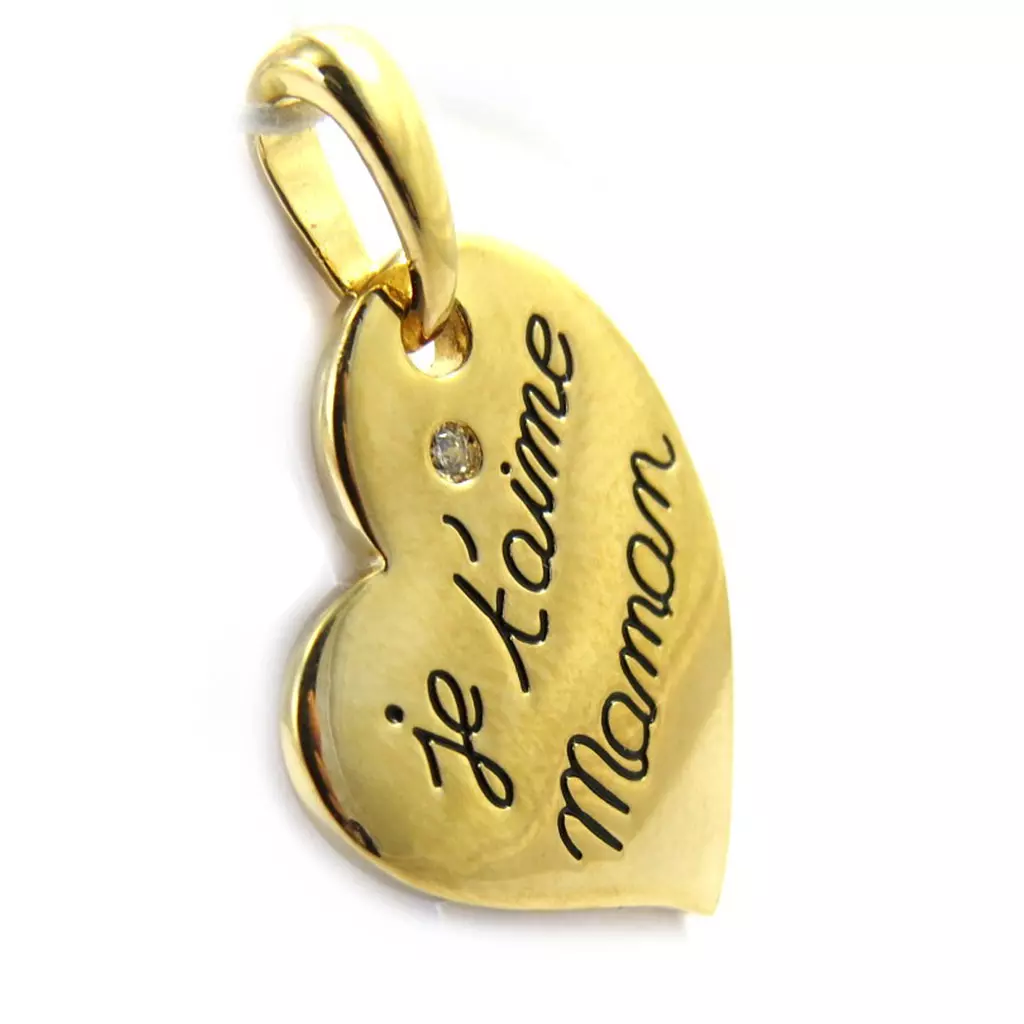 Les Trésors De Lily Pendentif Plaqué Or 'Je T'aime Maman' 26x17 Mm [M5001]