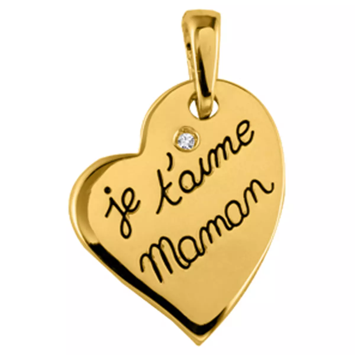 Les Trésors De Lily Pendentif Plaqué Or 'Je T'aime Maman' 26x17 Mm [M5001]