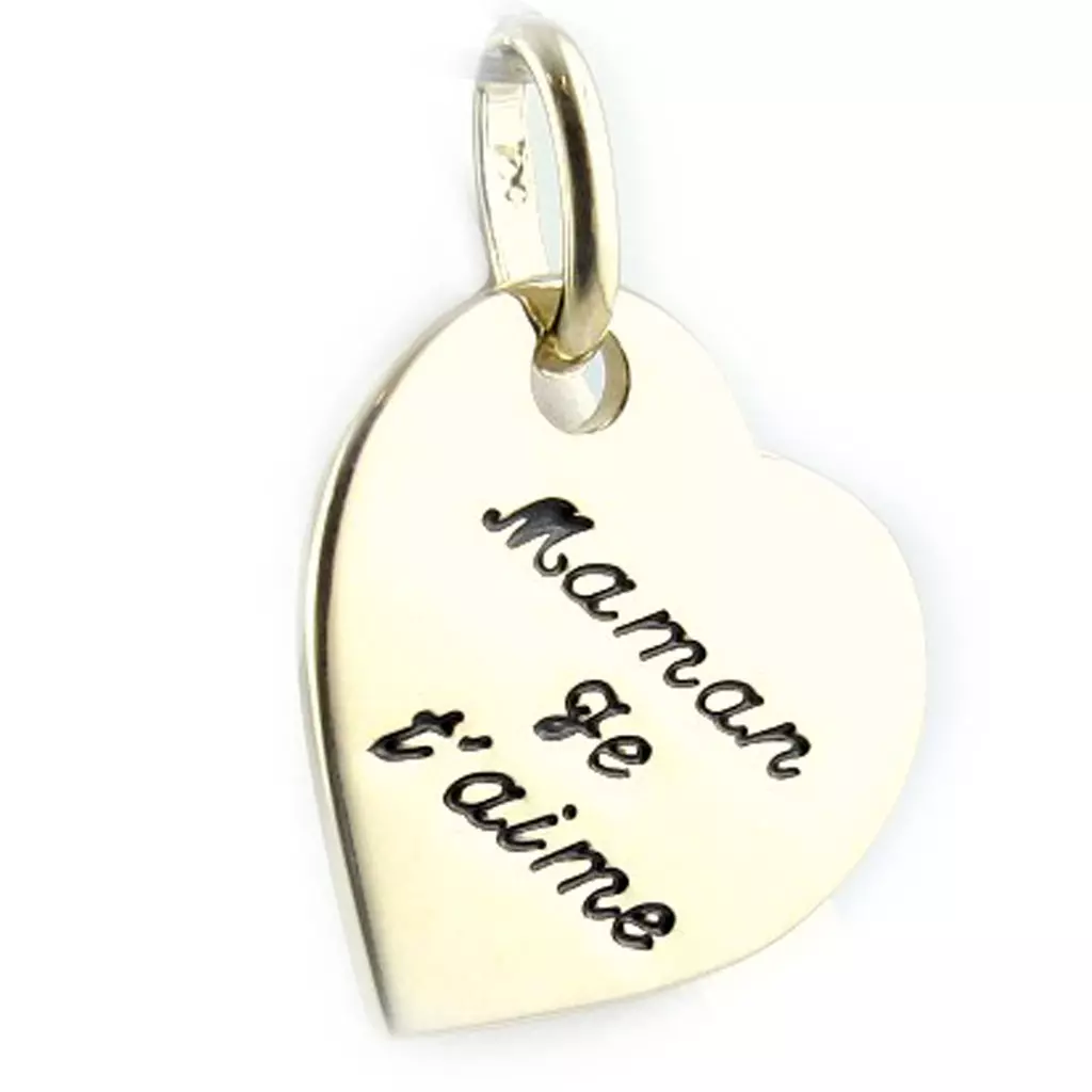 Les Trésors De Lily Pendentif Plaqué Or 'Maman Je T'aime' Doré 17x17 Mm [L1377]