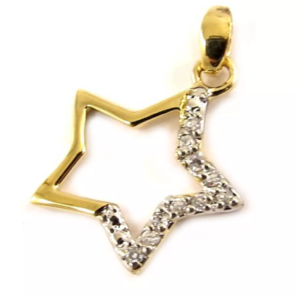 Les Trésors De Lily Pendentif 'Precious Star' Blanc Doré [C6357]