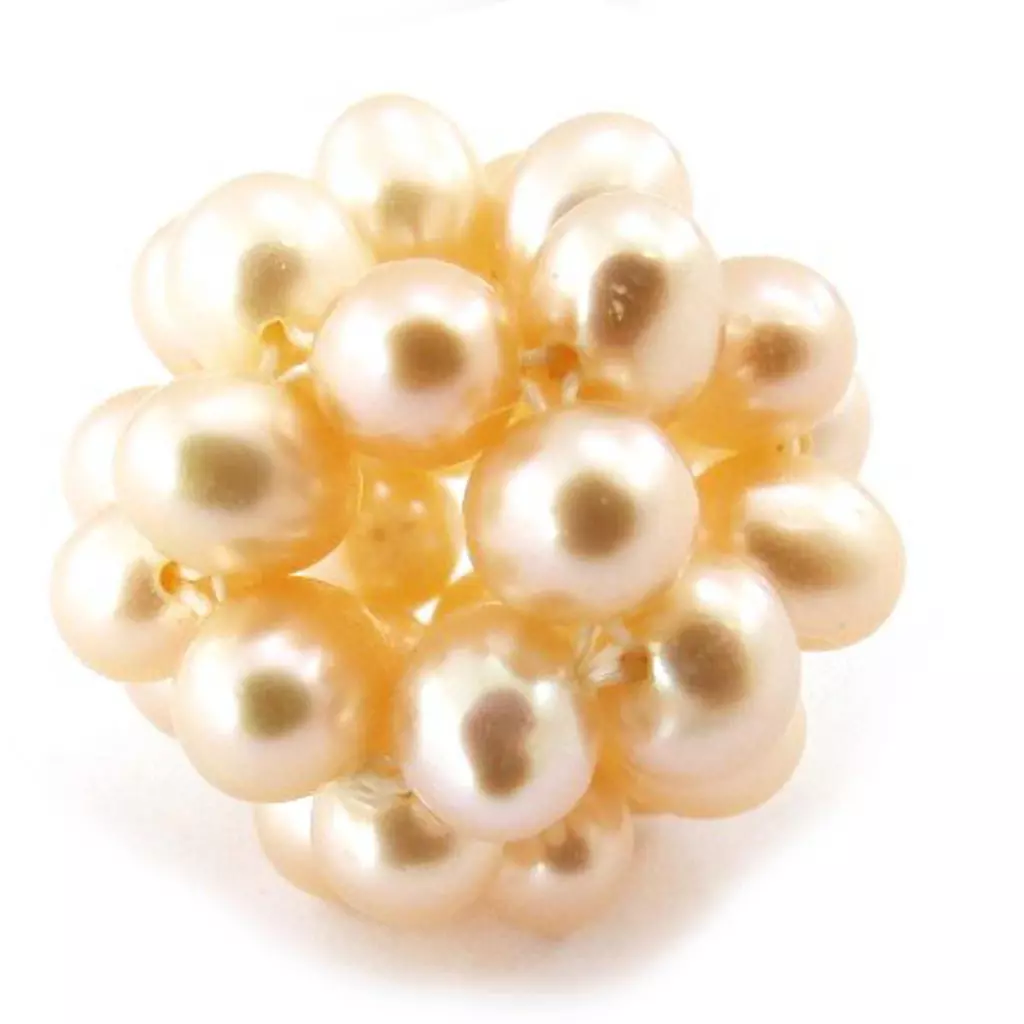 les trésors de lily Pendentif 'Tourbillon de Perles' nacré orange 16 mm [J5324]
