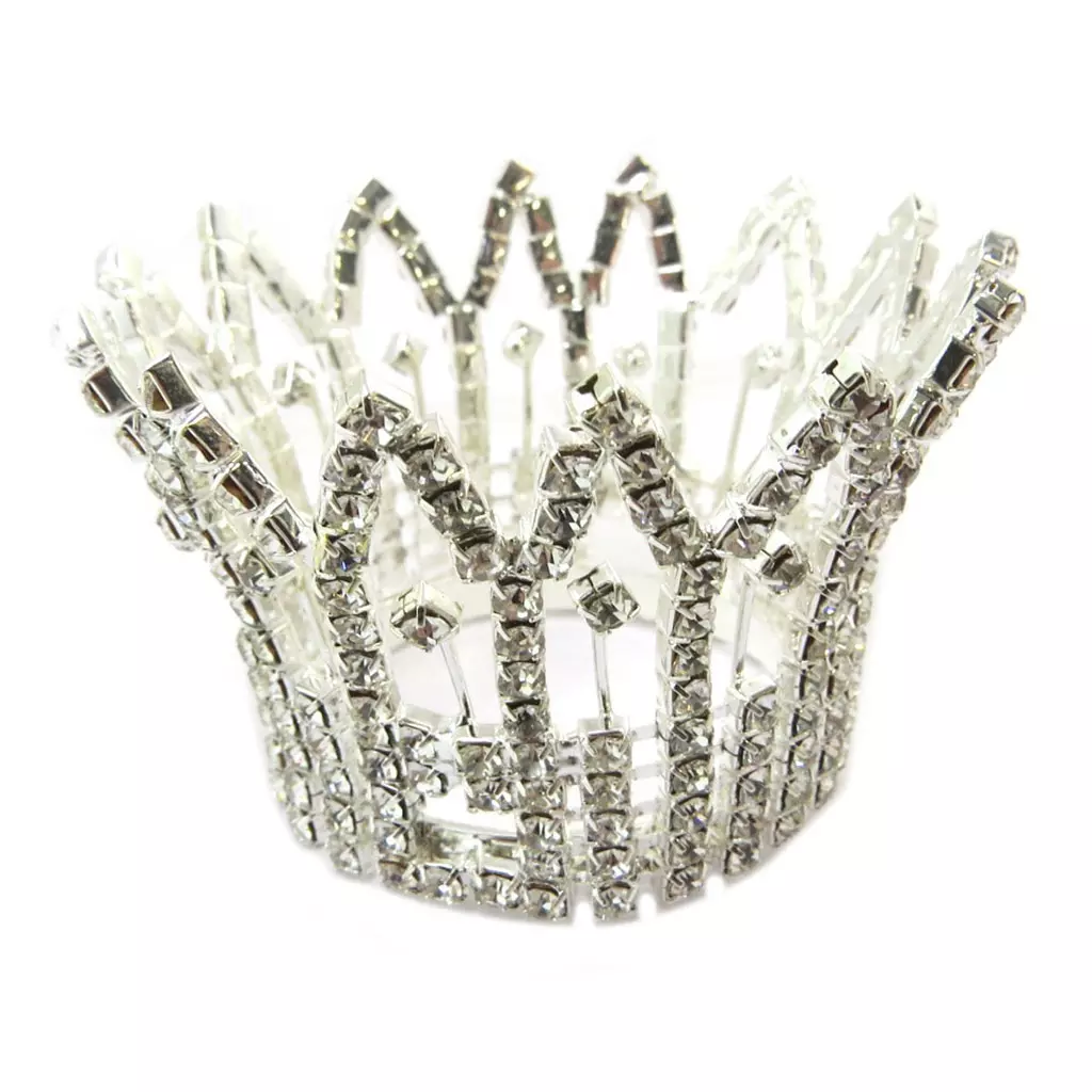 Les Trésors De Lily Petite Couronne 'Sissi' Blanc Argenté 48x45 Mm [P4785]