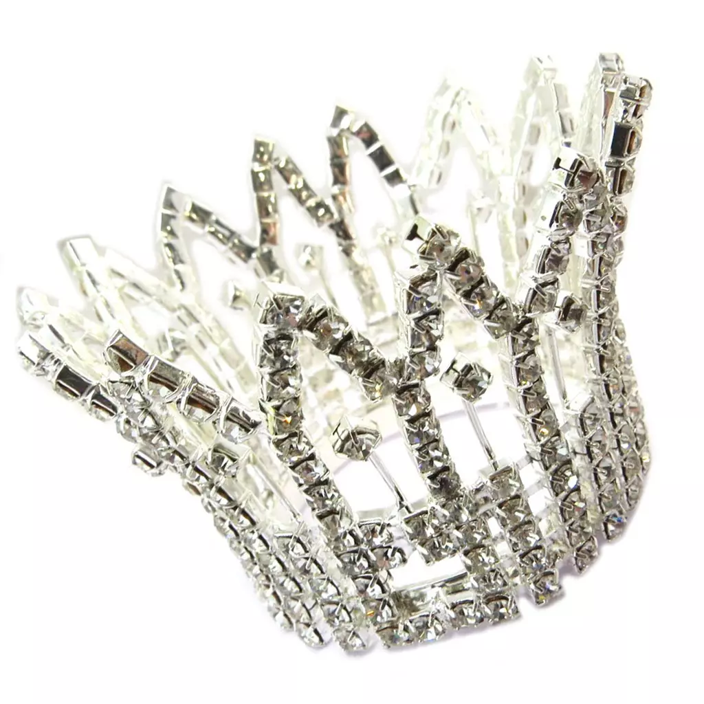 les trésors de lily Petite couronne 'Sissi' blanc argenté 48x45 mm [P4785]