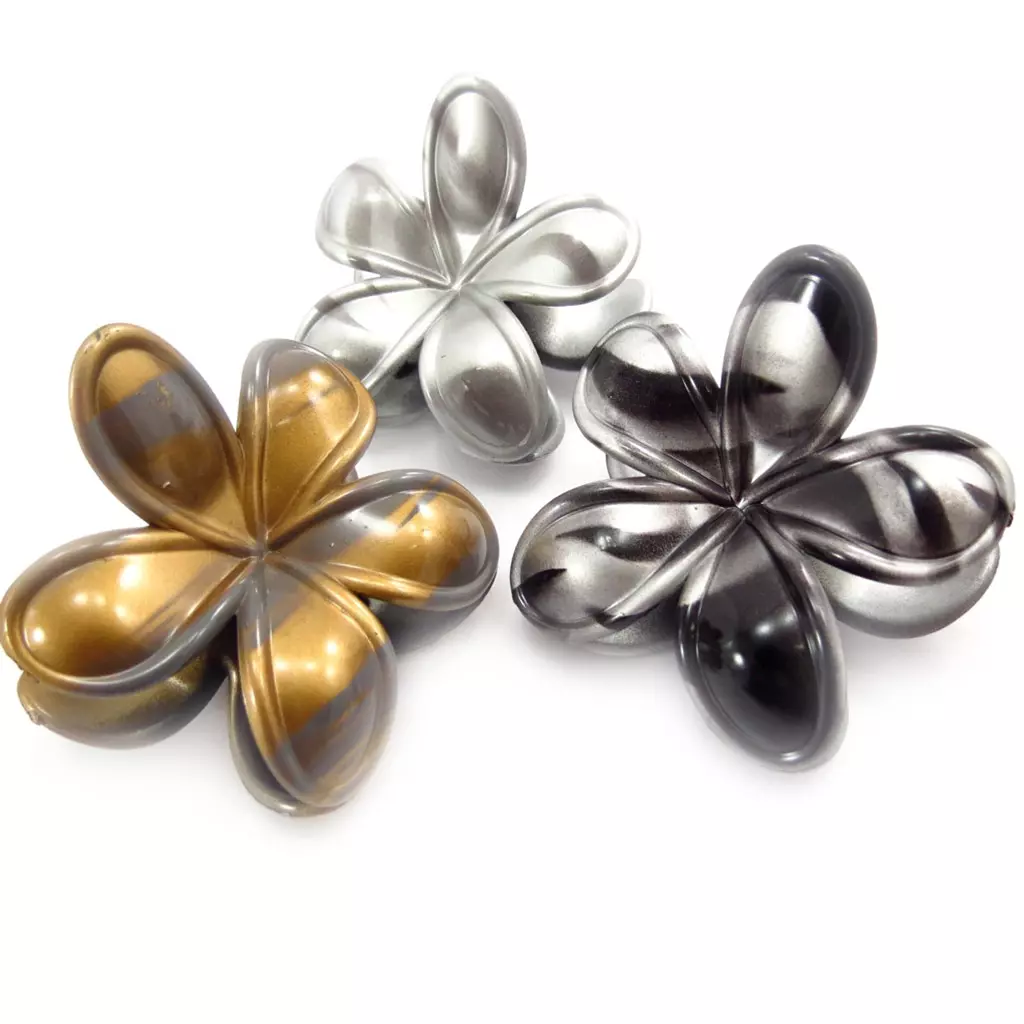 Les Trésors De Lily Pince à Cheveux 'Flora' Noir 6x6 Cm [R7819]