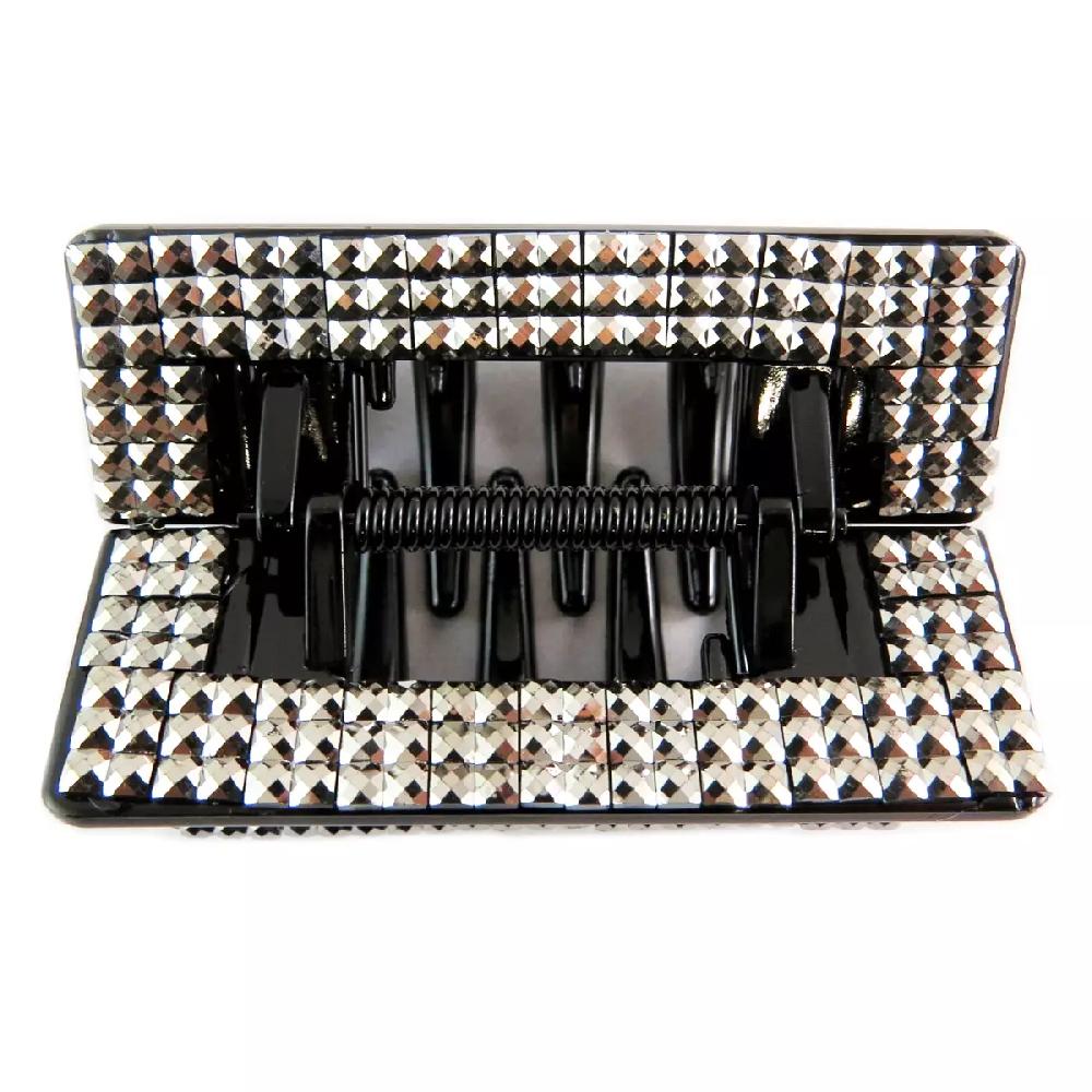 Les Trésors De Lily Pince Crabe Créateur 'Sissi' Argenté Noir (strass) 70x40x40 Mm [Q0027]