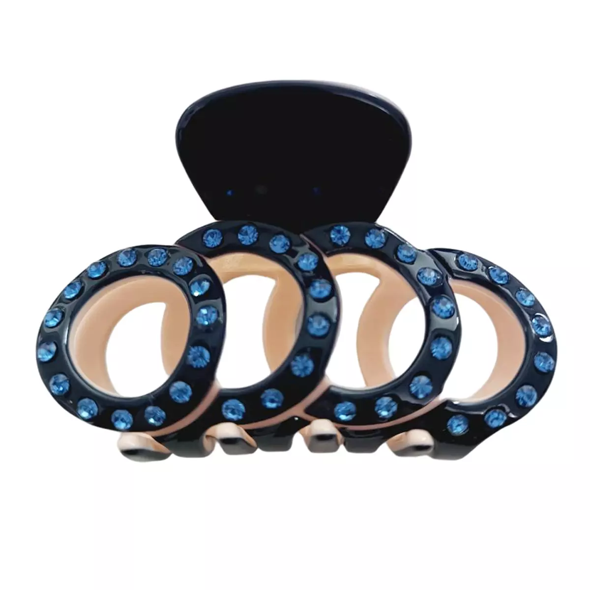 les trésors de lily Pince crabe créateur 'Sissi' bleu (strass) 60x35 mm [R7653]