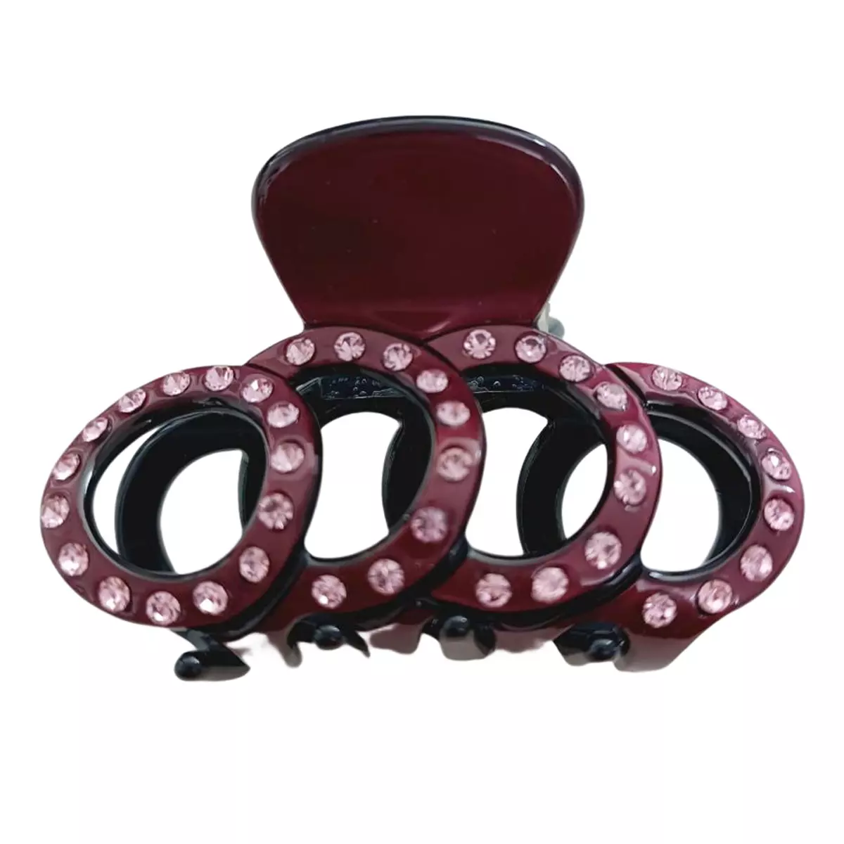 les trésors de lily Pince crabe créateur 'Sissi' bordeaux (strass) 60x35 mm [R7654]