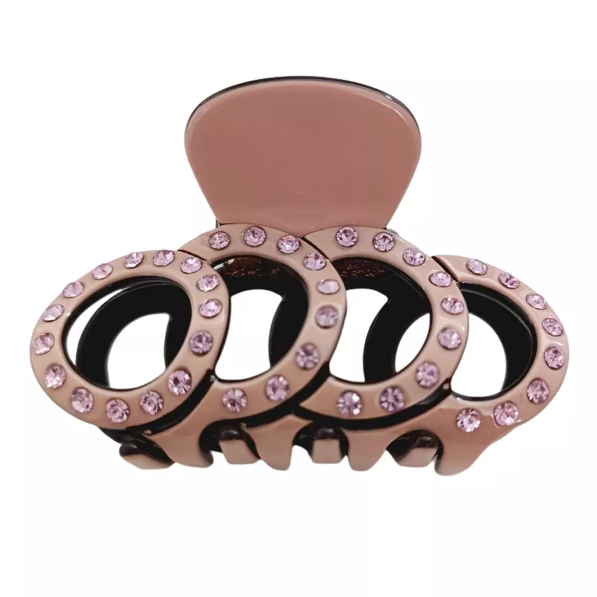 les trésors de lily Pince crabe créateur 'Sissi' rose (strass) 60x35 mm [R7651]