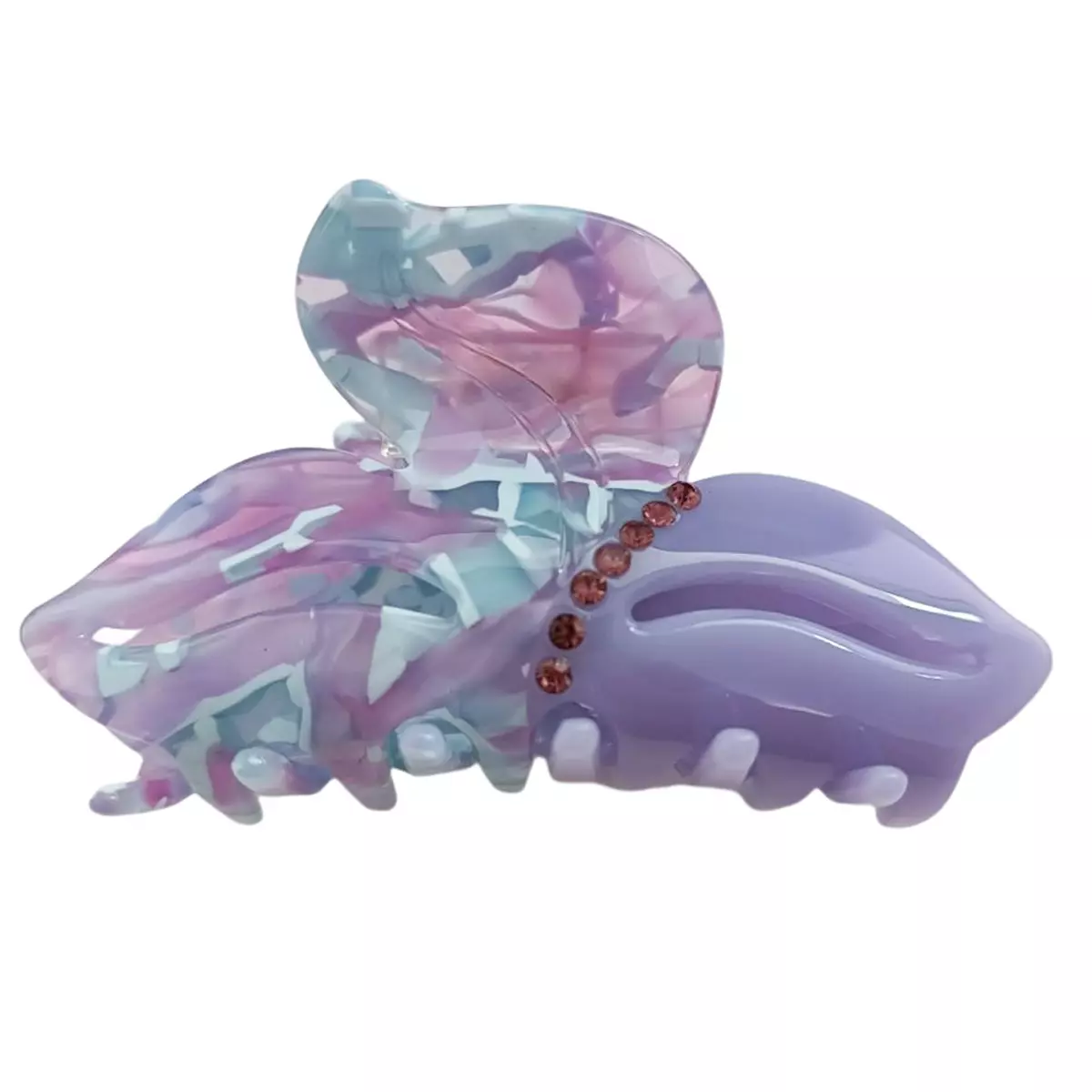 les trésors de lily Pince crabe créateur 'Sissi' violet (strass) 75x40 mm [R7672]