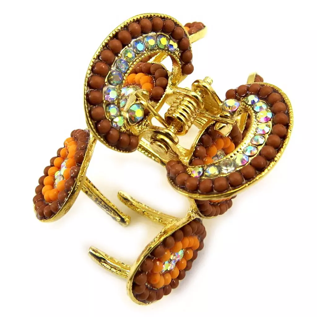Les Trésors De Lily Pince Créateur 'Altaï' Marron Doré 46x23 Mm [L6229]