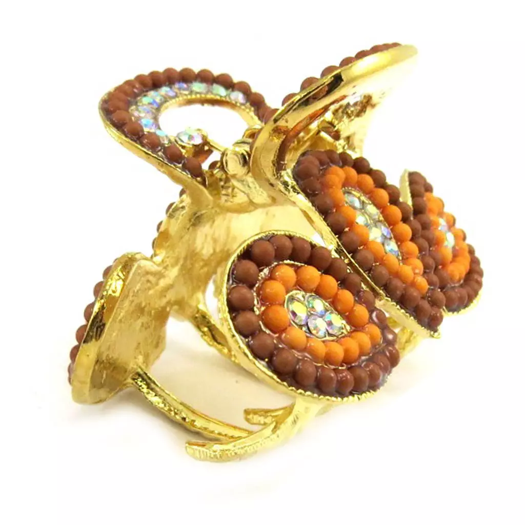 Les Trésors De Lily Pince Créateur 'Altaï' Marron Doré 46x23 Mm [L6229]
