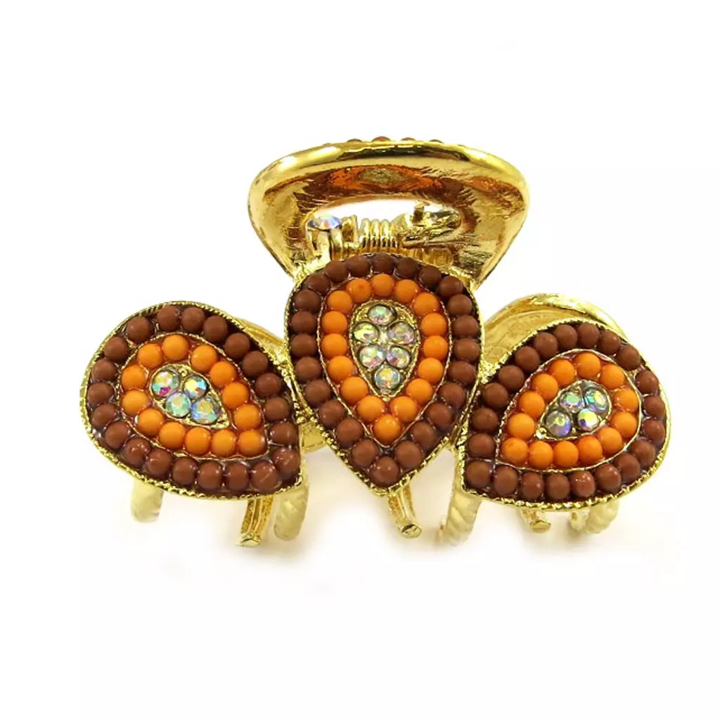Les Trésors De Lily Pince Créateur 'Altaï' Marron Doré 46x23 Mm [L6229]