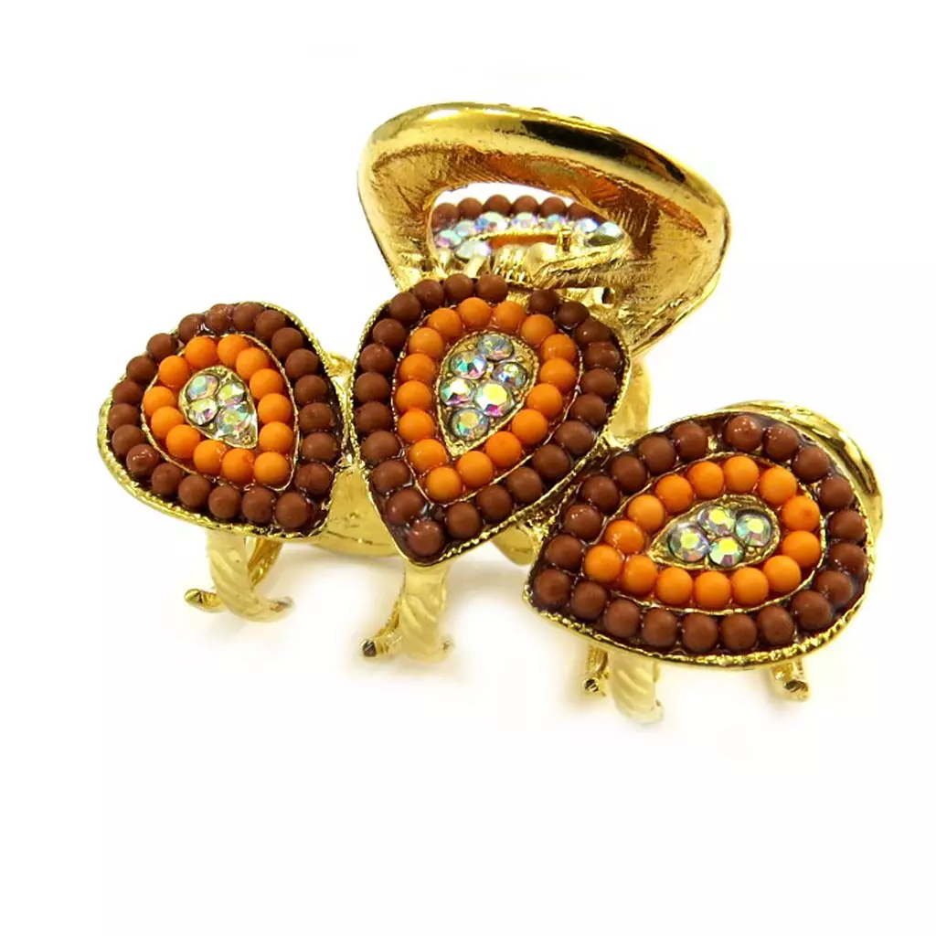 les trésors de lily Pince créateur 'Altaï' marron doré 46x23 mm [L6229]