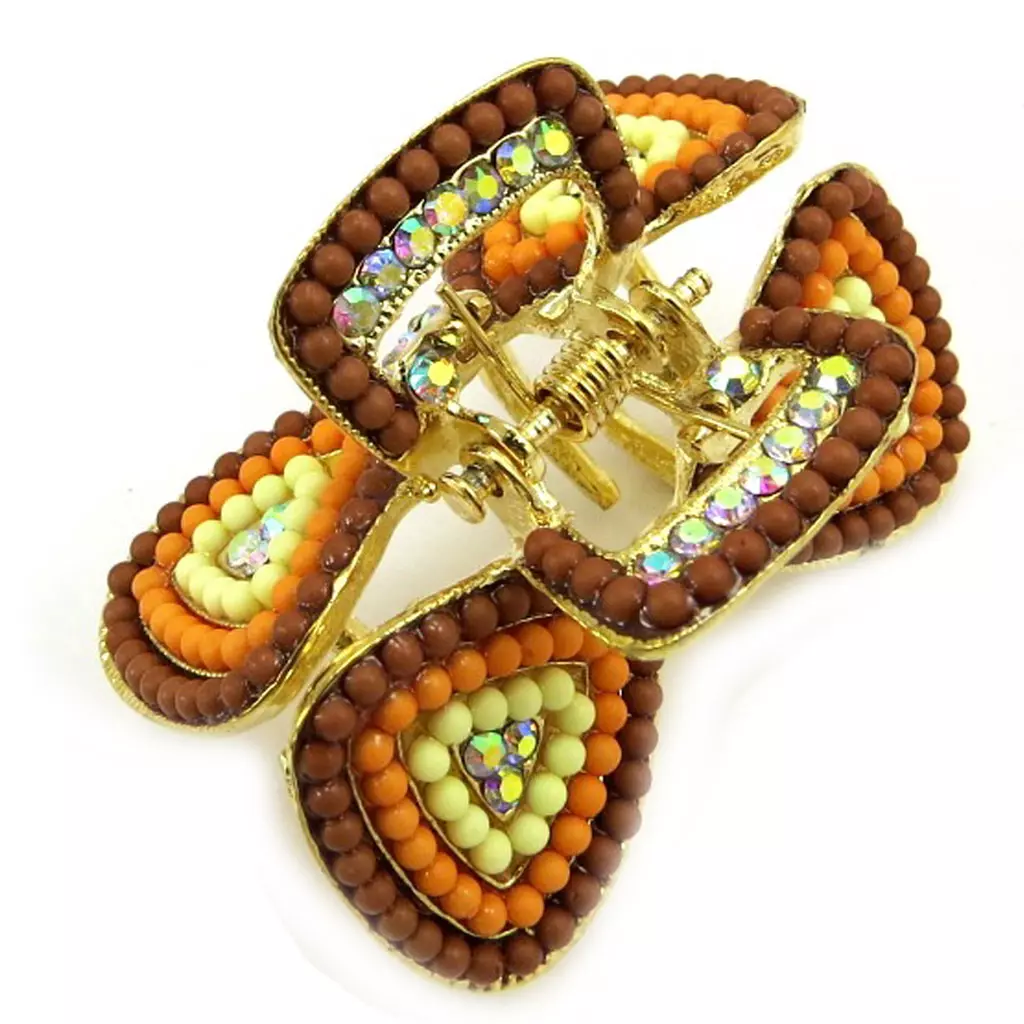 Les Trésors De Lily Pince Créateur 'Altaï' Marron Doré 46x30 Mm [L6231]