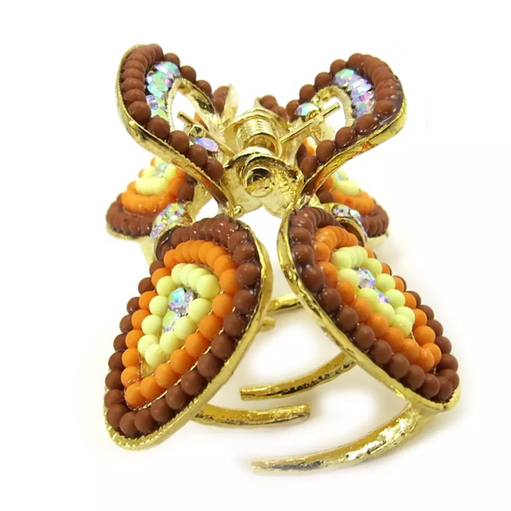 Les Trésors De Lily Pince Créateur 'Altaï' Marron Doré 46x30 Mm [L6231]
