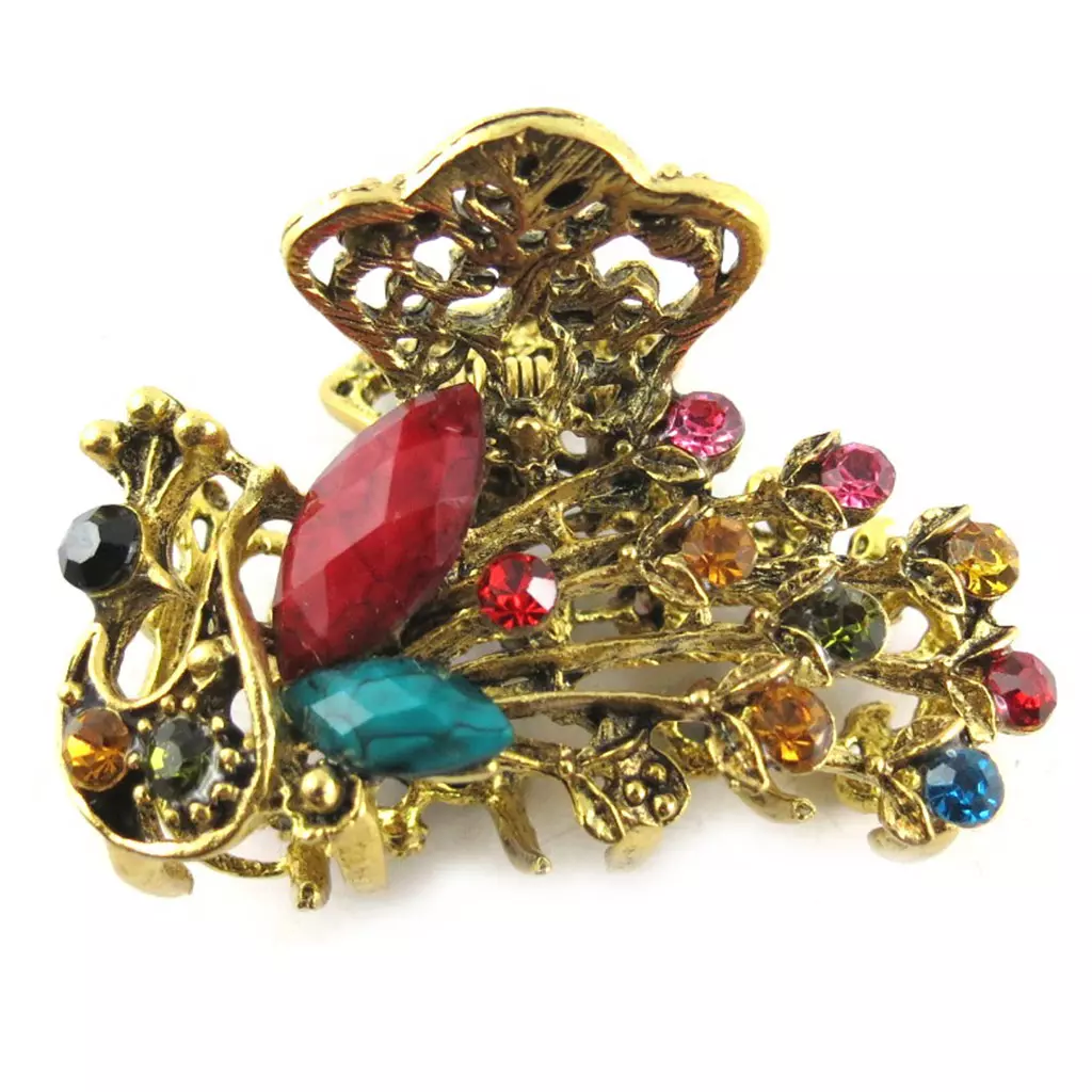 les trésors de lily Pince créateur 'Bohemian Rhapsody' multicolore doré (paon) 5x3 cm [R5365]